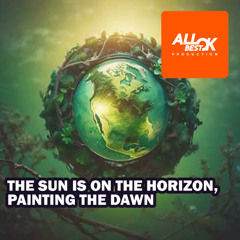 The sun is on the horizon, painting the dawn