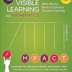 @@ Visible Learning for Mathematics, Grades K-12: What Works Best to Optimize Student Learning