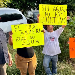 A petición de Rosa María Bayardo, ejidatarios de Armería retrasan sus acciones de protesta