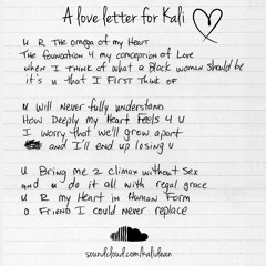 A Love Letter For kali