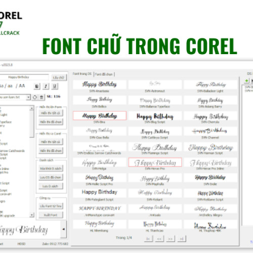 Bộ font chữ chuẩn Corel