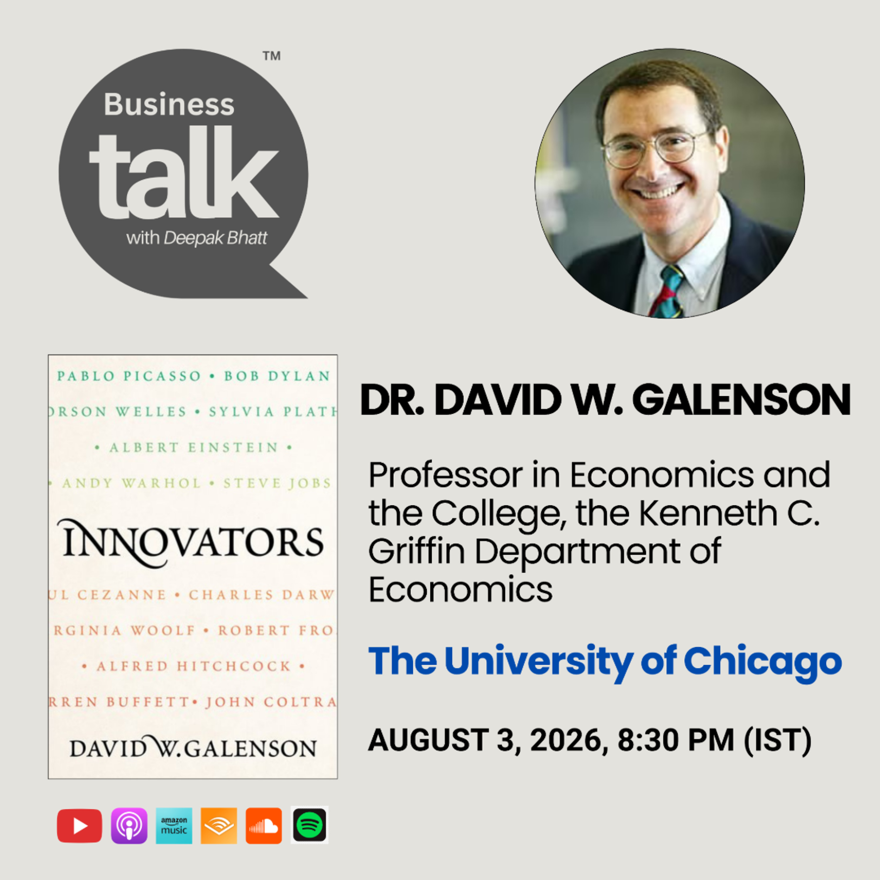 Creativity Has No Age Limit: Dr. David Galenson on Innovators episode artwork