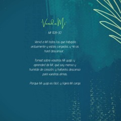 "Venid a Mí"—Mt. 11:28-30