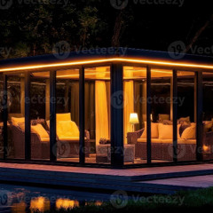 night in the garden gazebo