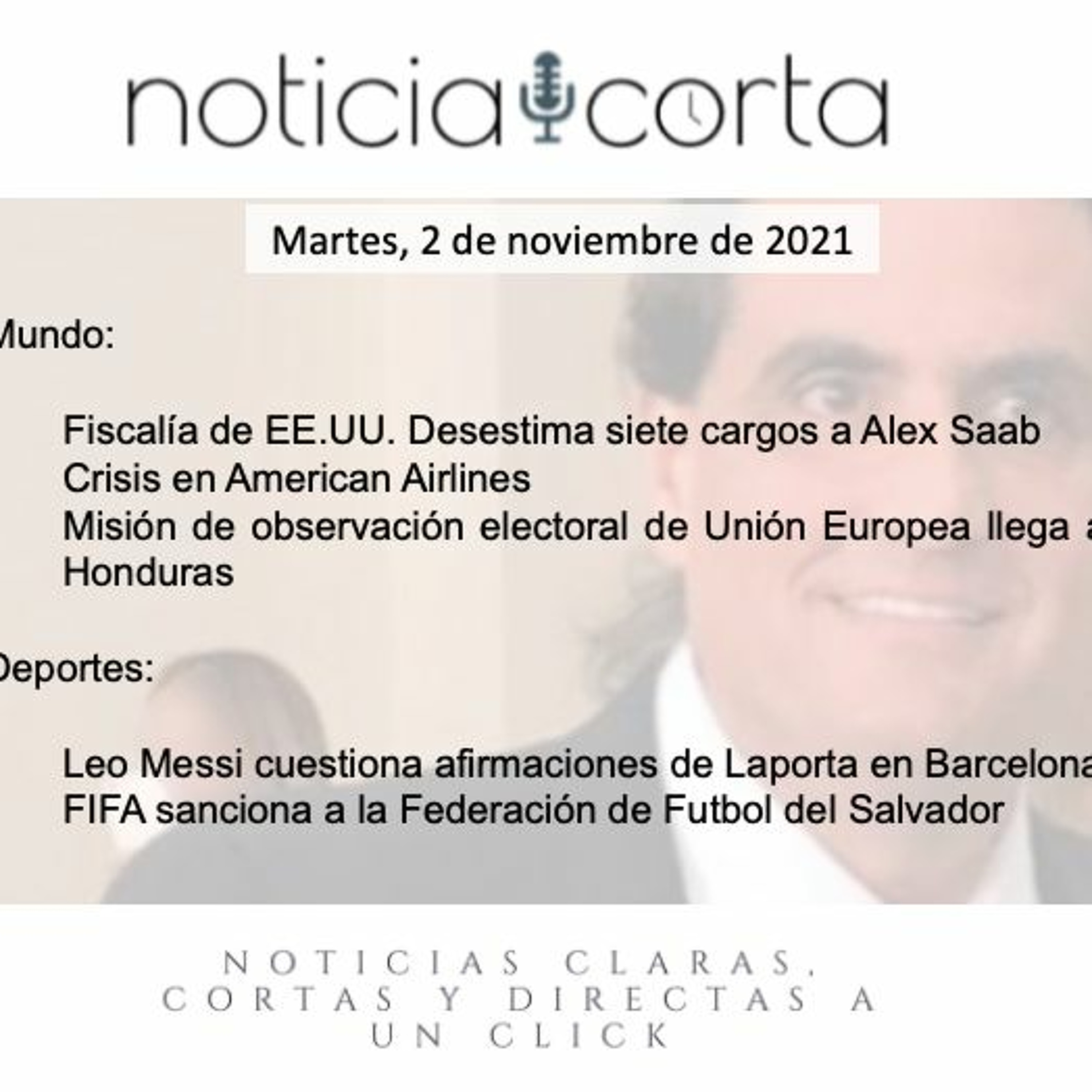 Noticia Corta, Martes 2 De Noviembre De 2021