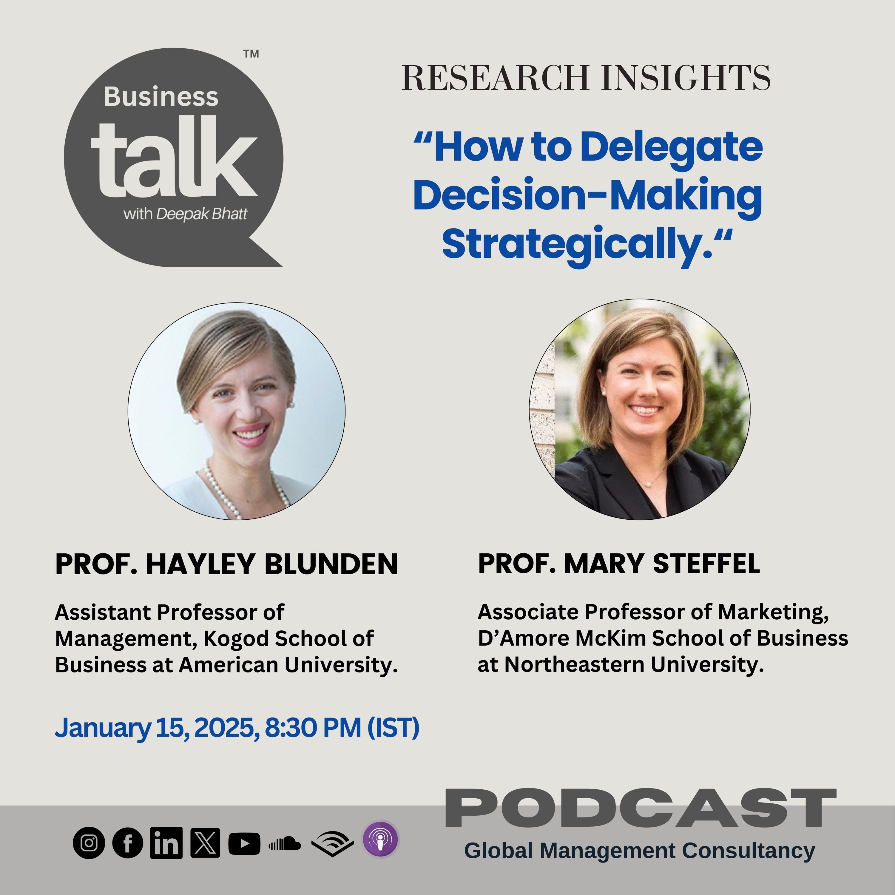 Mastering Delegation: Prof. Blunden & Prof. Steffel's Insights on Strategic Decision-Making episode artwork