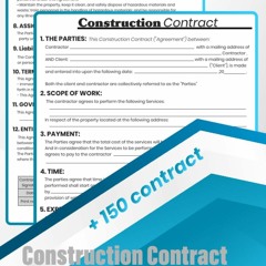 Kindle online PDF Construction Contract Forms Book: Business Contract Agreement for Proper