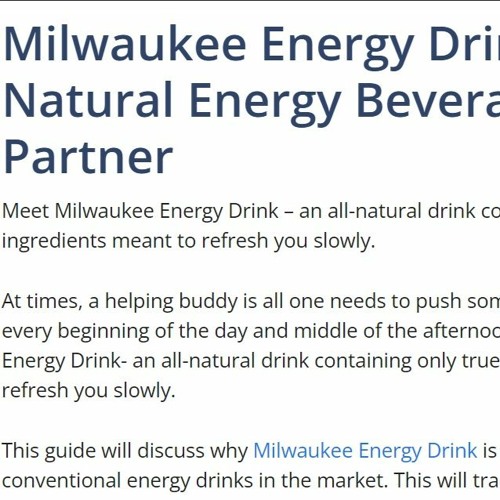 Stream Milwaukee Energy Drink from Milwaukee Energy Drink Listen