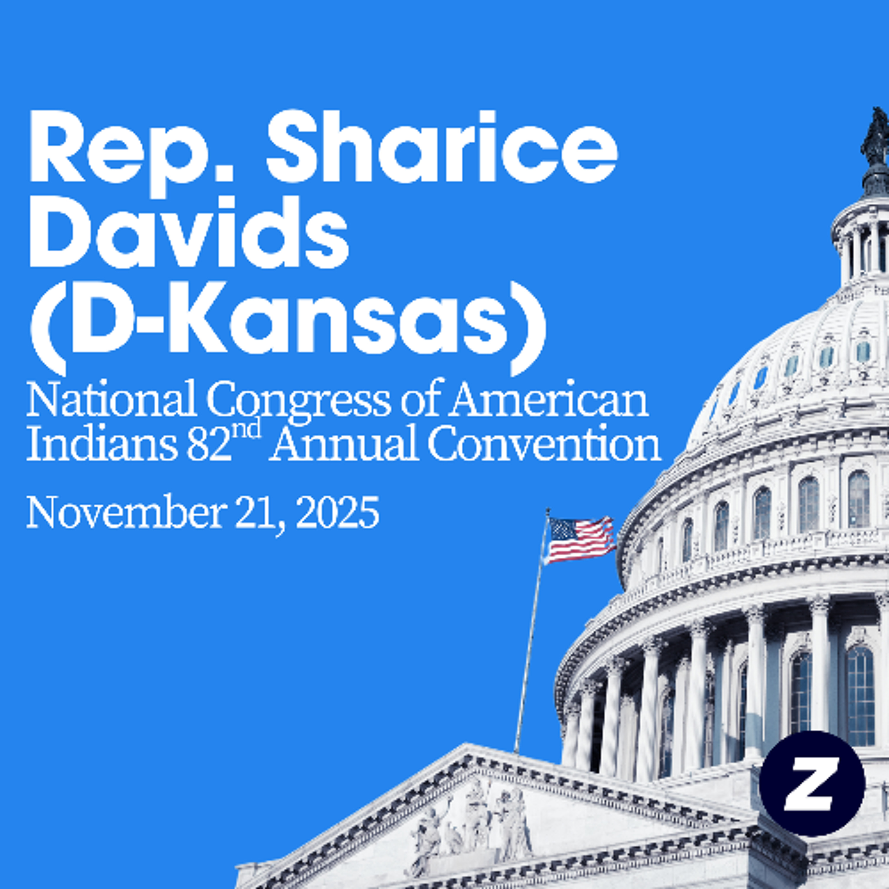 Rep. Sharice Davids (D-Kansas) at National Congress of American Indians episode artwork