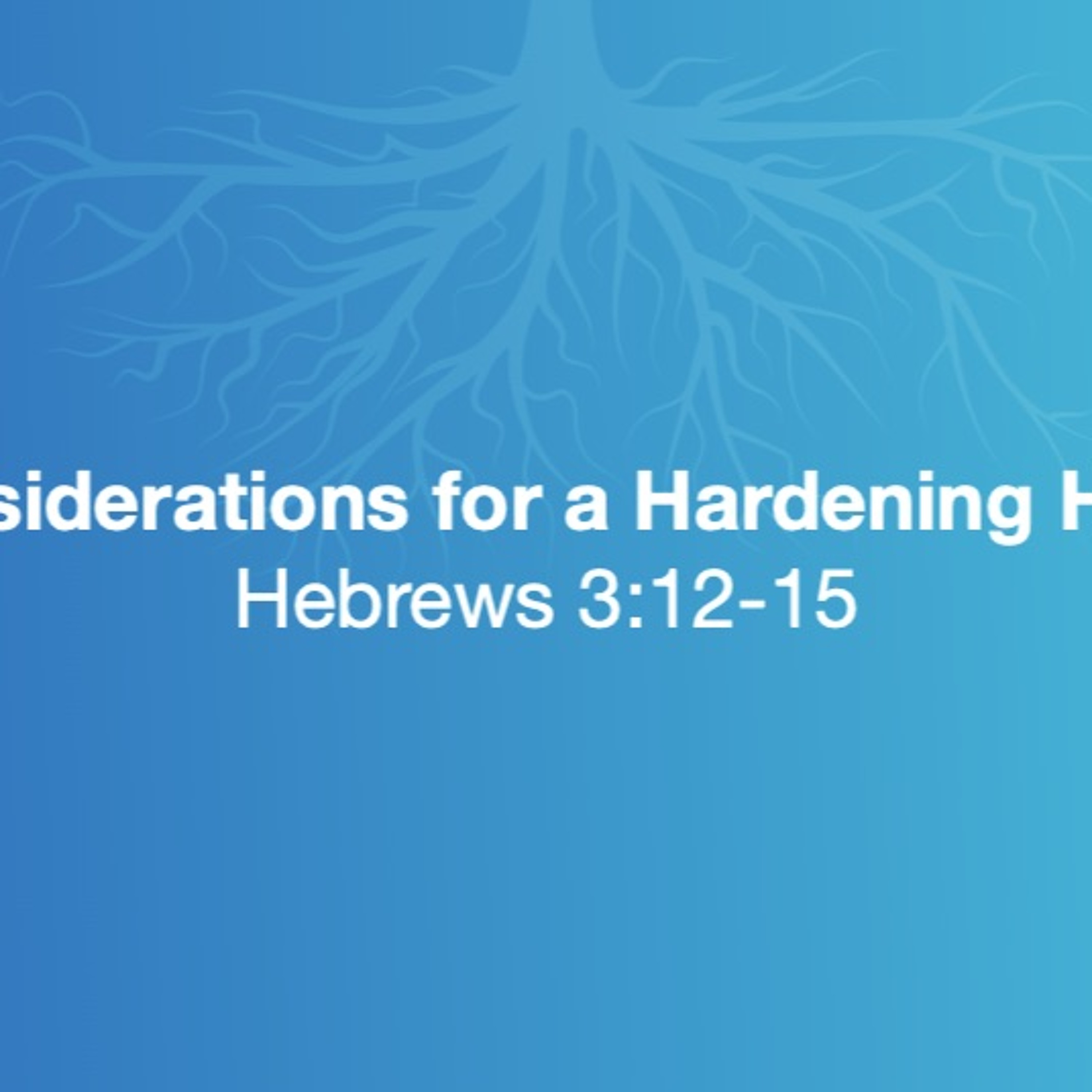 Nov 19:23 | Considerations For A Hardening Heart | Hebrews 3:12-15 | Lee Lewis episode artwork