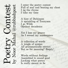 Poetry Contest - By @rubbishpoet - Read by @rubbishpoet
