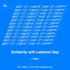 Solidarity with Lebanon Day w/ Saar - 29th November 2024
