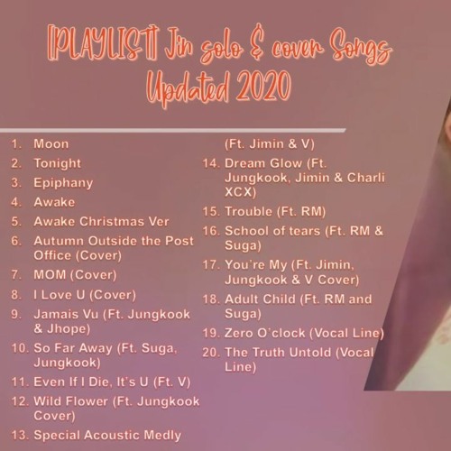Stream Playlist Jin Solo Cover Songs Updated 2020 By Tepanie Listen Online For Free On Soundcloud