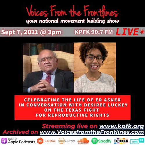Voices Radio: Desiree Luckey On Texas' Abortion Law, and the late Ed Asner