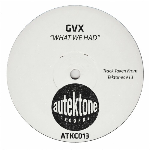 GVX "What We Had" (Original Mix)(Preview)(Taken from Tektones #13)(Out Now)