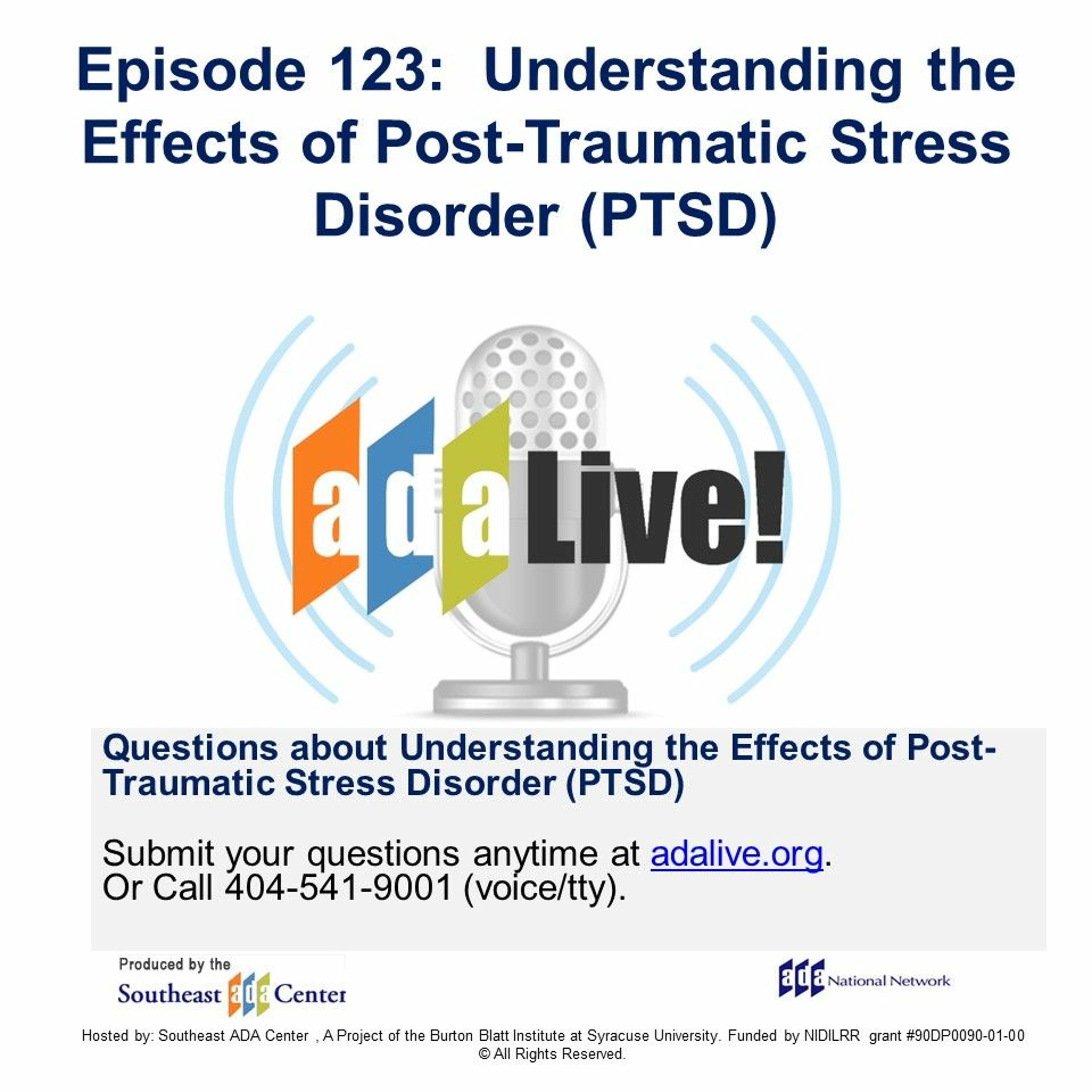 Episode 123:  Understanding the Effects of Post-Traumatic Stress Disorder (PTSD) episode artwork