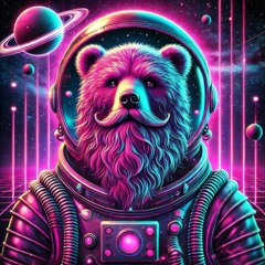 Space Bear In A Neon Universe