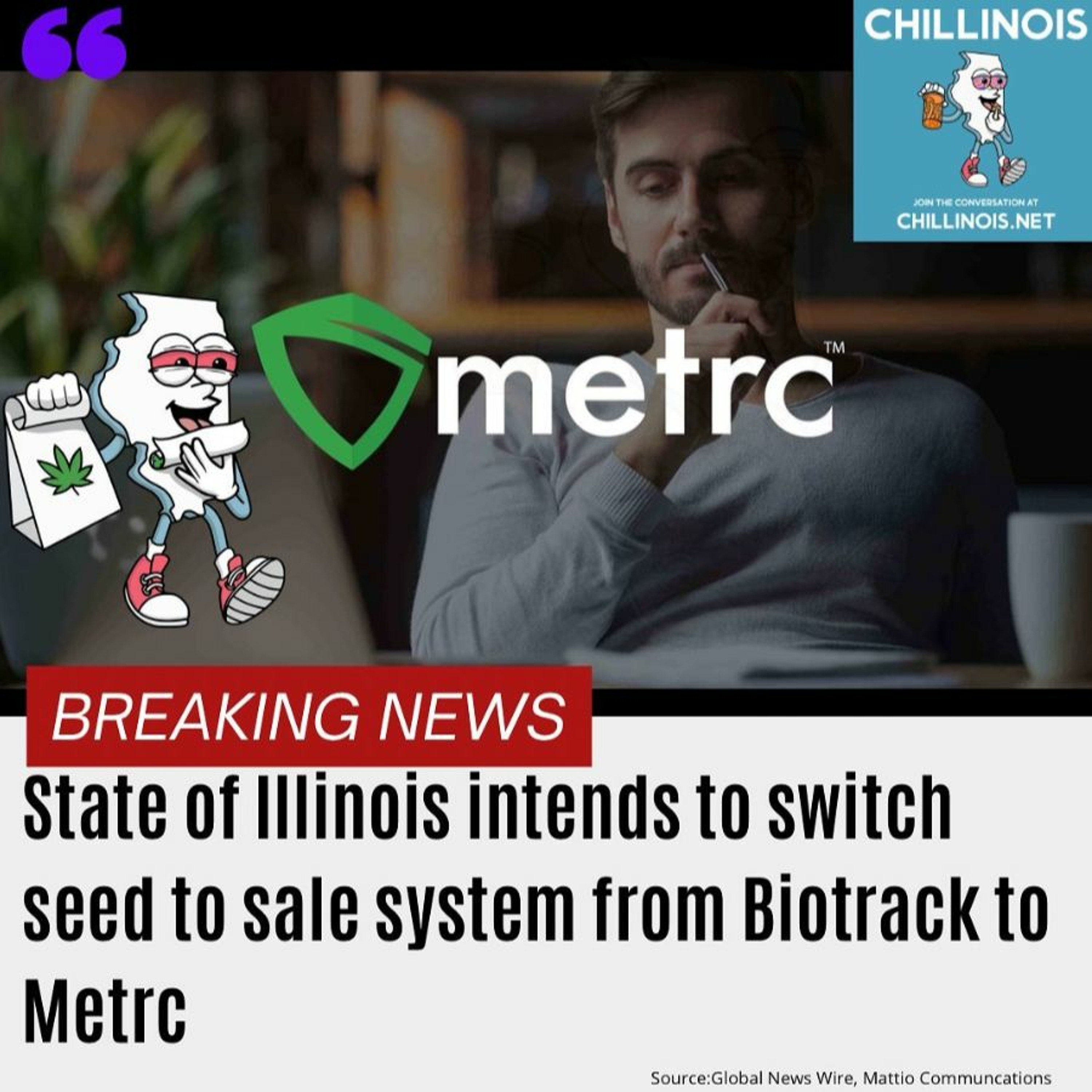 #288 - What you might expect from the Illinois switch from BioTrack to Metrc - Chillinois Podcast episode artwork