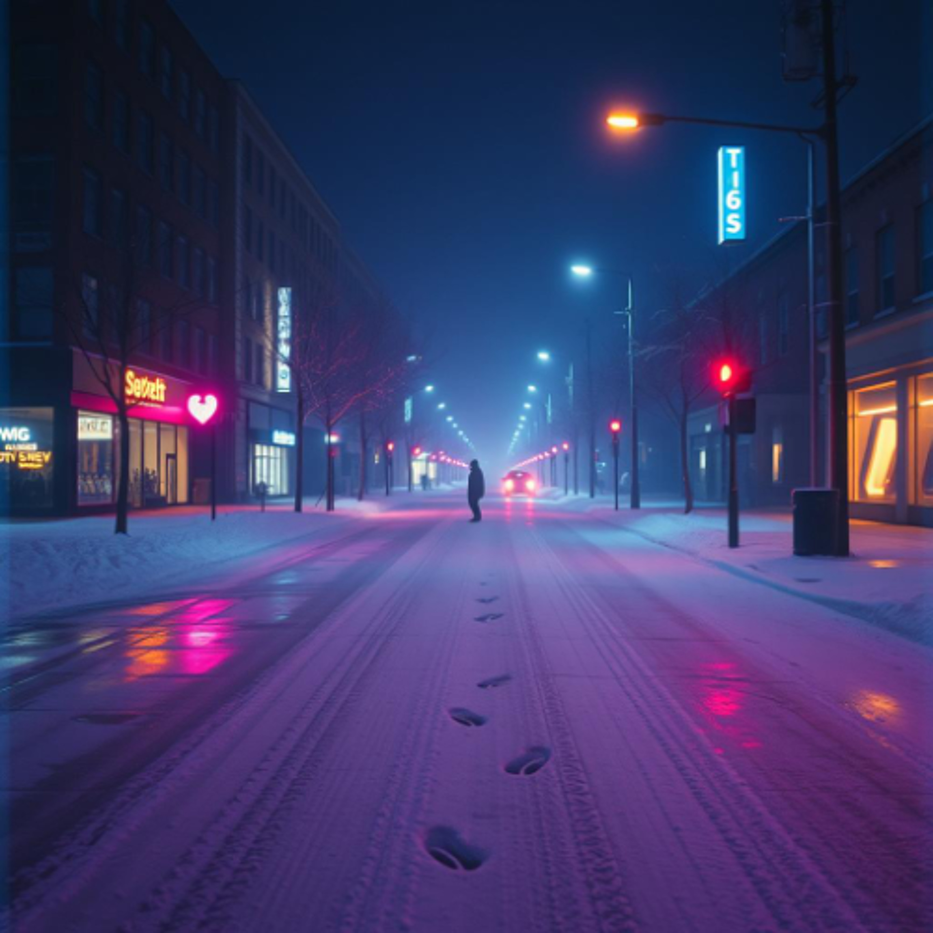 Night Falling Snowflakes