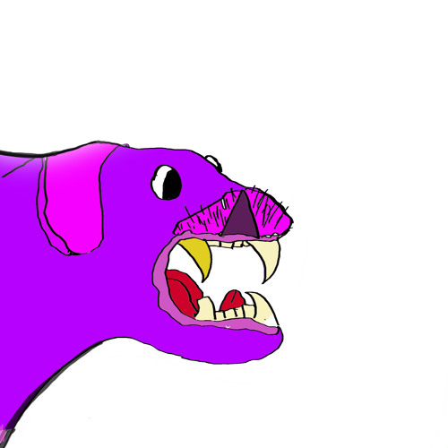 Purple Dawg Gnawing on Pigs Ear