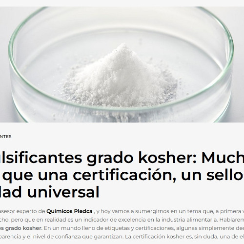 Emulsificantes grado kosher