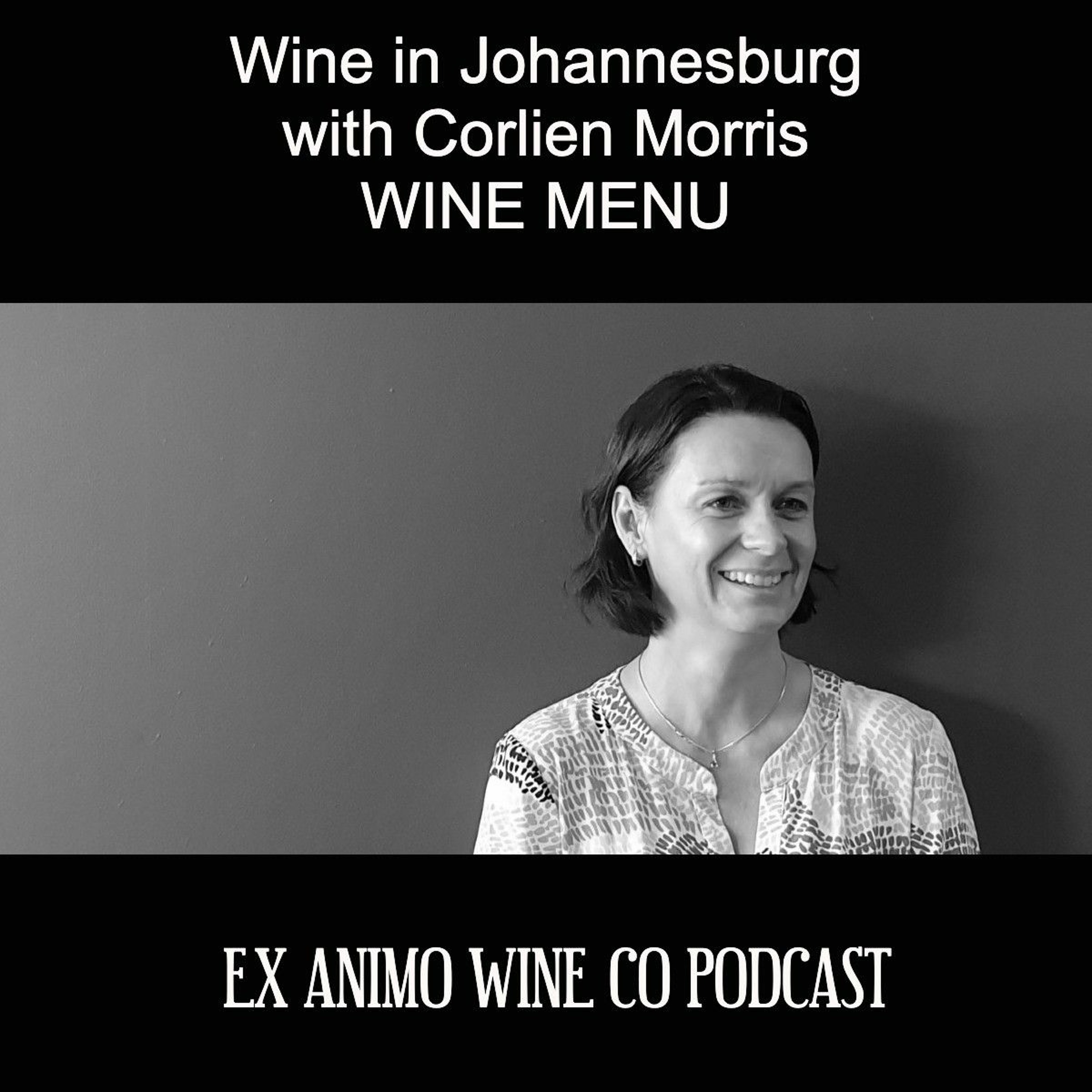 Wine in Johannesburg with Corlien Morris, WINE MENU