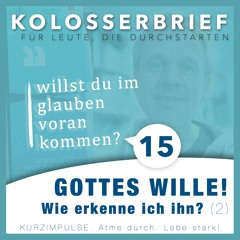 Gottes Wille! Wie erkenne ich ihn? (2)