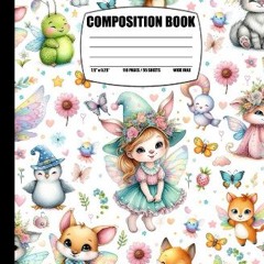 [PDF] ⚡ Enchanted Creatures: A Fairy Animal Wide Rule Composition Notebook: 110 Pages (55 Sheets)