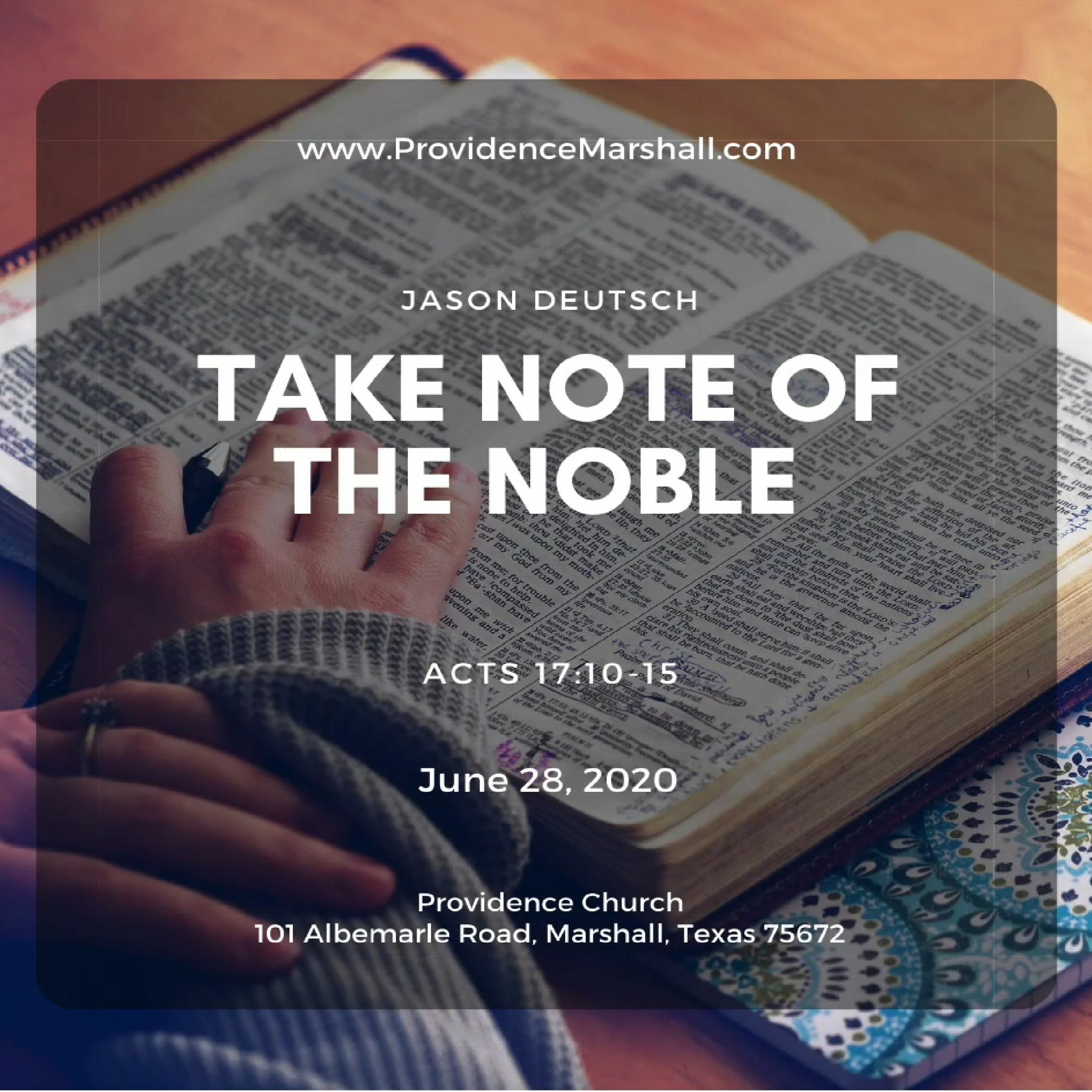 Acts 17:10-15 | Take Note of the Noble episode artwork
