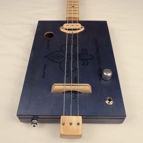 Blue New Orleans Cigar Factory 3 String Cigar Box Guitar CBG #2493