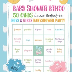 ✔PDF⚡️ Baby Shower Bingo - 50 Cards - Gender Neutral for Boys & Girls Baby