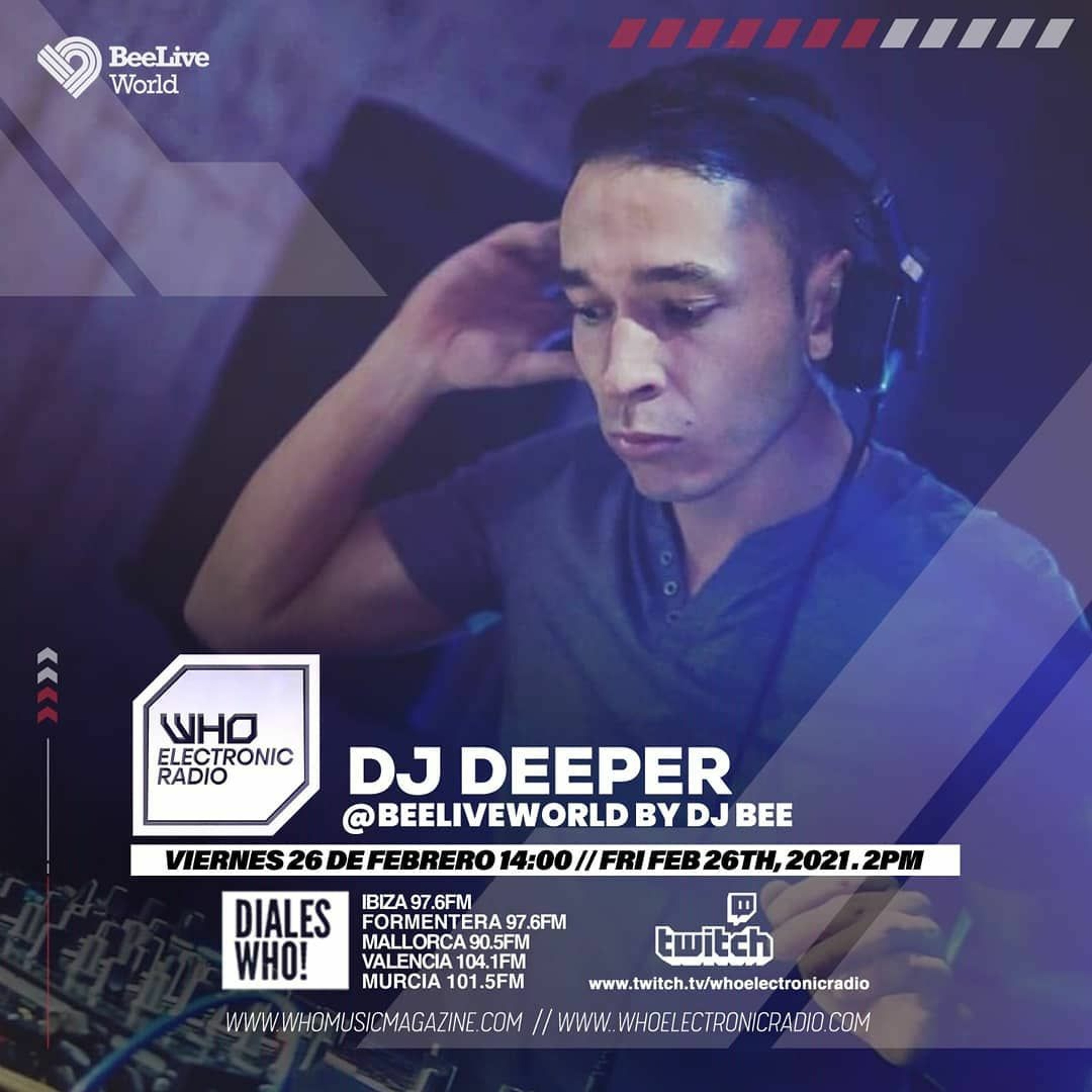 Podcast 433 BeeLiveWorld by DJ Bee 26.02.21 Side B Deeper DJ Guest Mix episode artwork