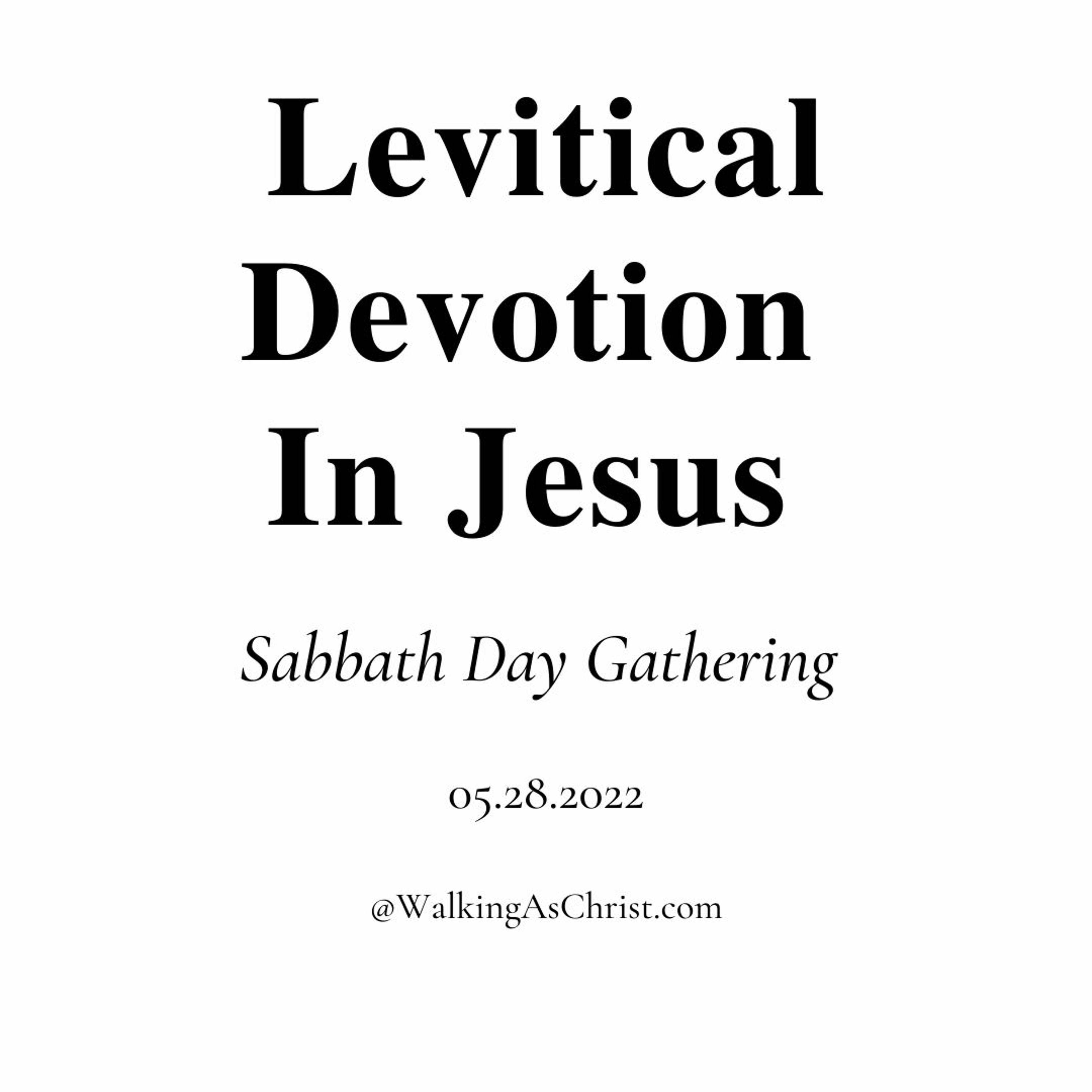 Levitical Devotion In Jesus