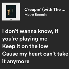 The Weeknd - Creepin' (sped Up+lyrics+reverb)   I Don't Wanna Know If You're Playing Me