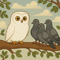 La lechuza y las palomas