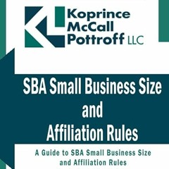 ⚡️ READ EPUB SBA Small Business Size and Affiliation Rules Full Online