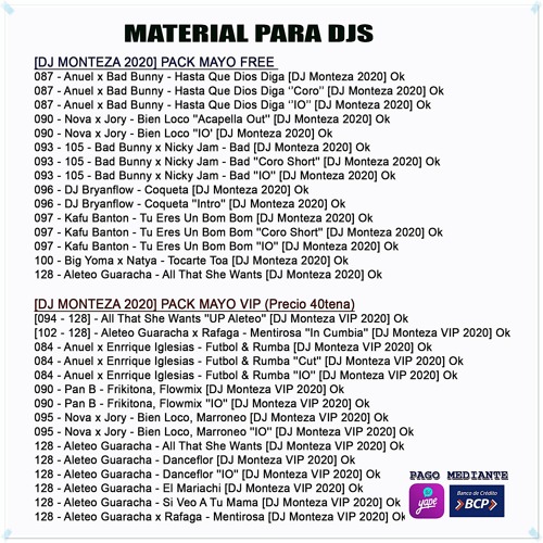 Listen to 128 - Aleteo Guaracha - All That She Wants [DJ Monteza 2020]  Descargar en la descrip + Pack Mayo by DJ Monteza Peru in San siempre  playlist online for free on SoundCloud