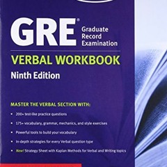 READ PDF EBOOK EPUB KINDLE GRE Verbal Workbook (Kaplan Test Prep) by  Kaplan Test Pre