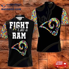 Fight Like A Los Angeles Rams Autism Support Polo Shirt