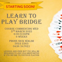 Derek Poulton from the Shepparton Bridge Club