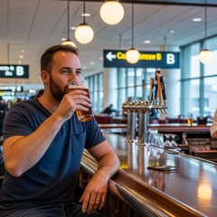 Sipping a beer on concourse B