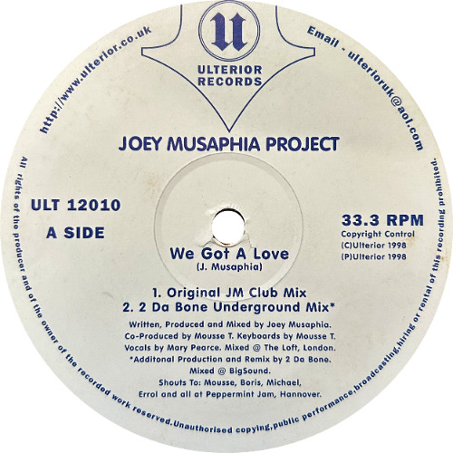 Joey Musaphia Project - We Got A Love (Joey Musaphia Club Mix) (1998)