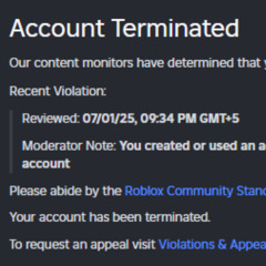 Account Terminated - Roblox