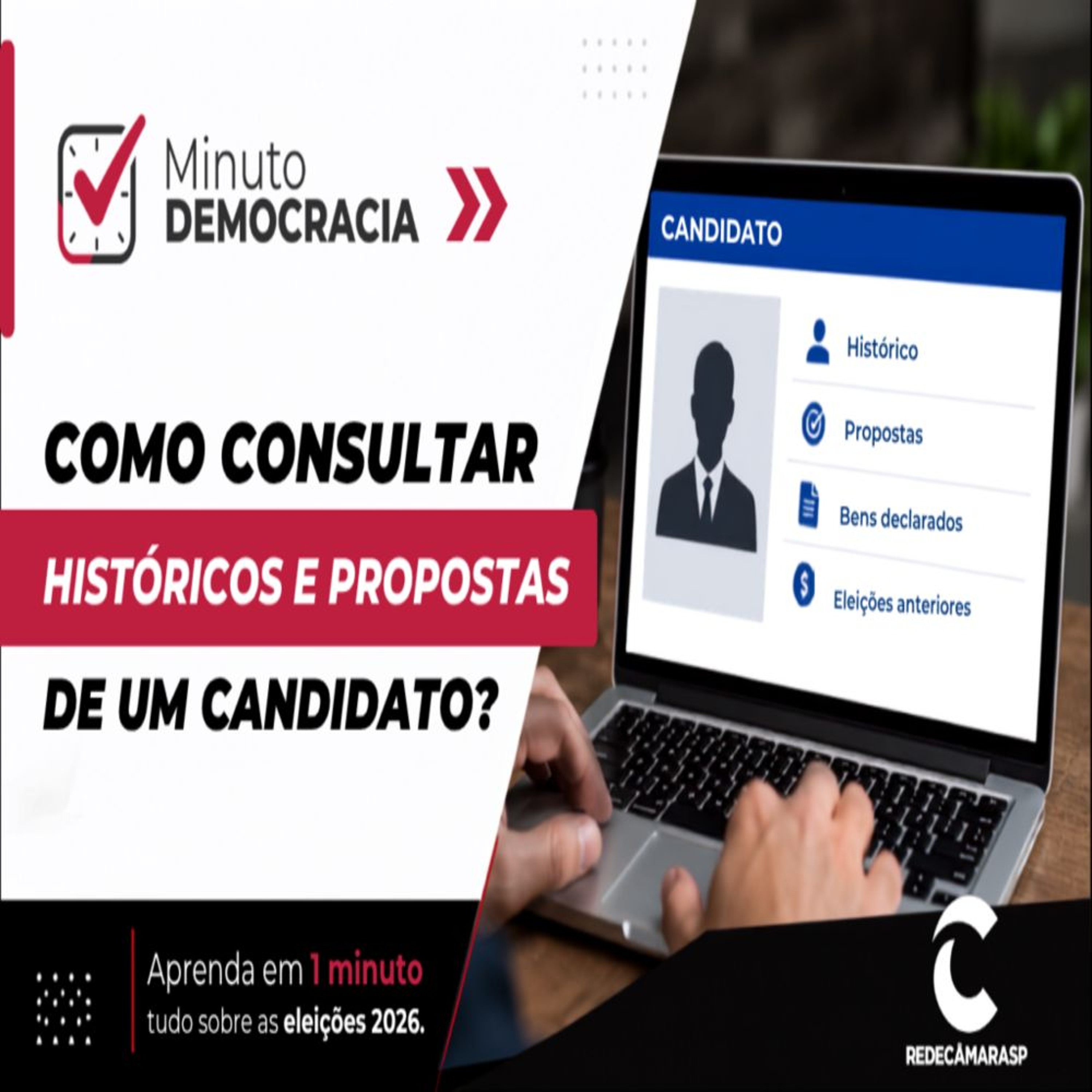 08.09.2026 = MINUTO DEMOCRACIA = COMO CONSULTAR INFORMAÇÕES SOBRE QUEM QUER SE ELEGER episode artwork