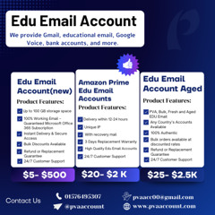 buy Edu Email Accounts USA From PVAaccount  100% trusted platform & Secure