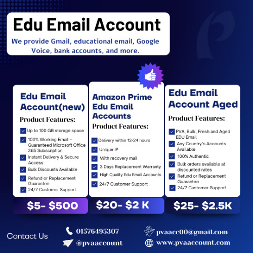 buy Edu Email Accounts USA From PVAaccount  100% trusted platform & Secure