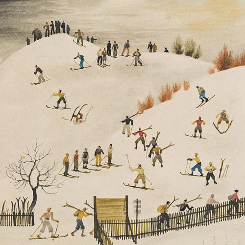 three men in the snow