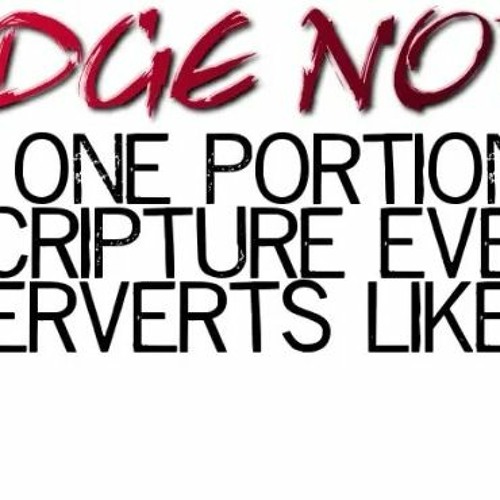 The Cries Of The Guilty: "Judge Not Lest Ye Be Judged!"