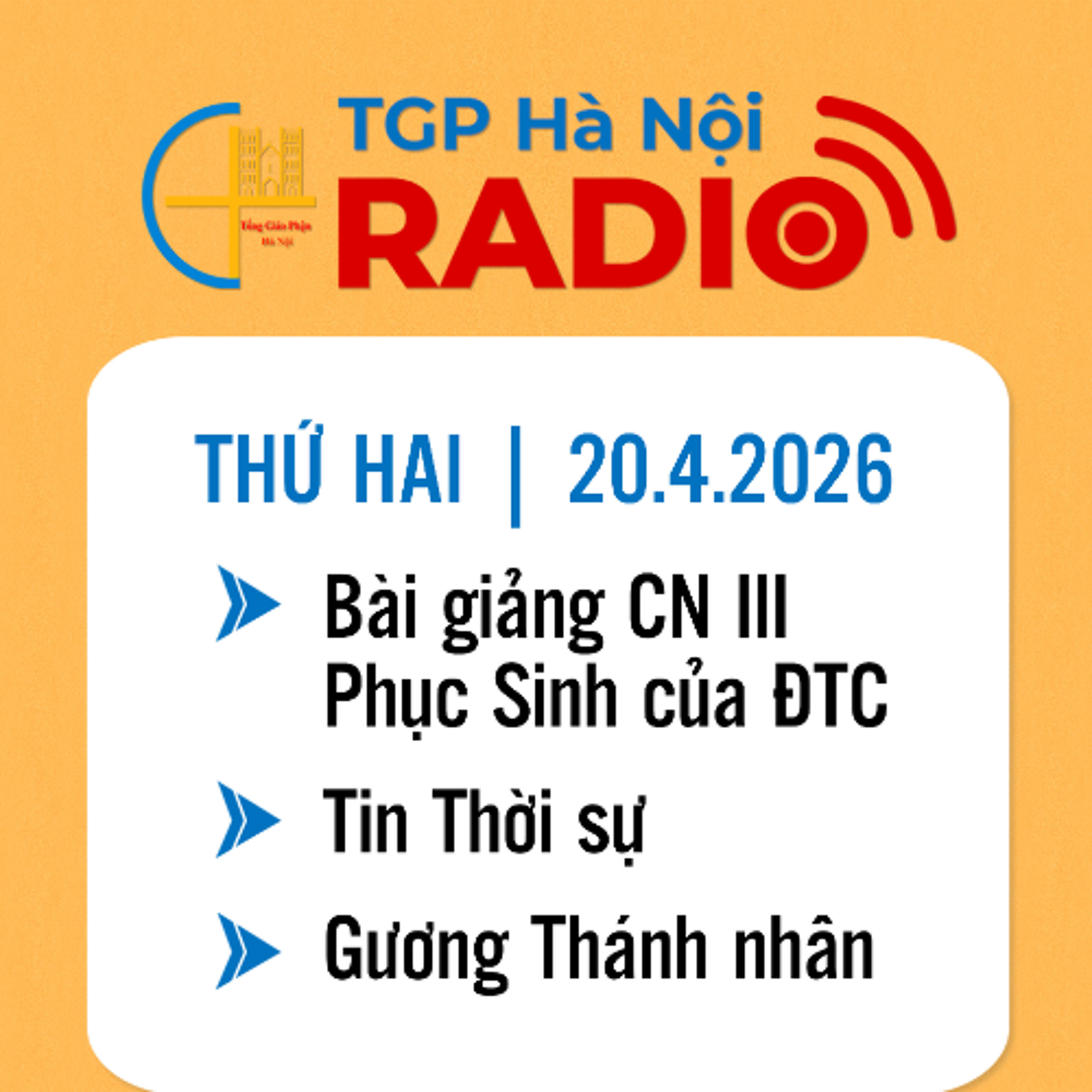 Thứ Hai ngày 20.4.2026