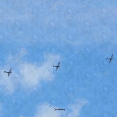 Three Spitfires Fly Overhead - d